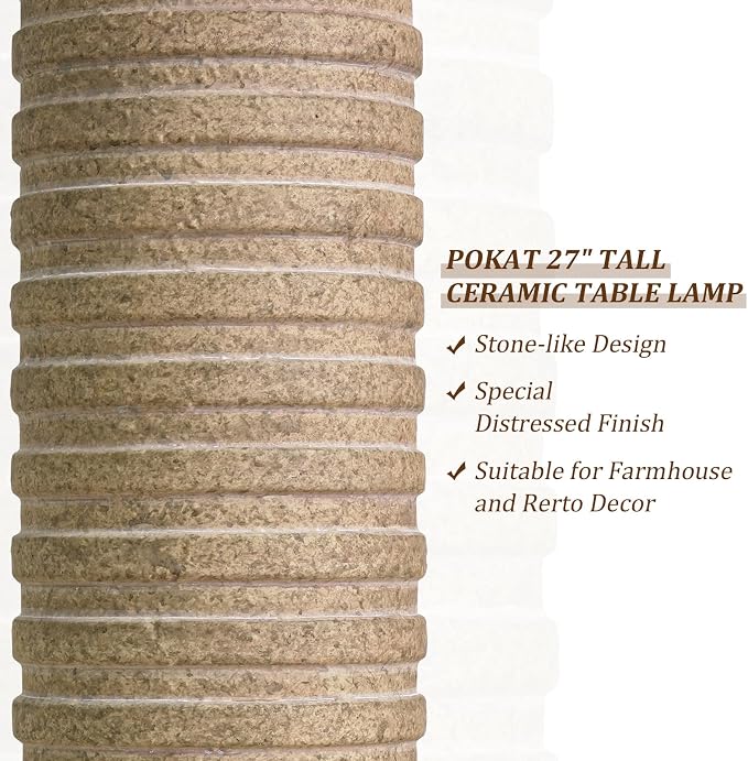 PoKat 27'' Farmhouse Table Lamps Set of 2 - Image 4