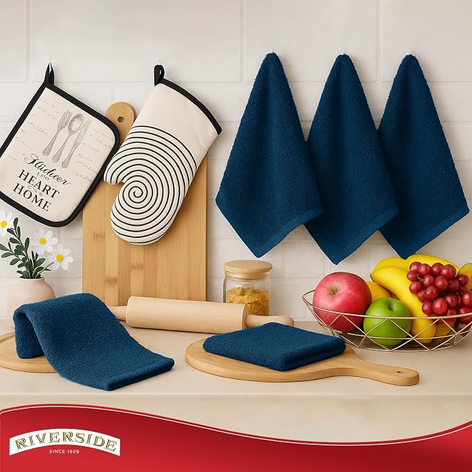 RIVERSIDE Bar Mop Towels Pack of 12, 16x19 Inches, 100% Ring Spun Cotton Terry - Image 6