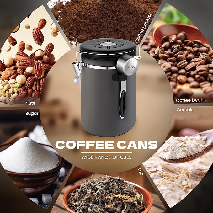 38oz Airtight Coffee Canister, Stainless Steel Coffee Bean Storage Container - Image 6