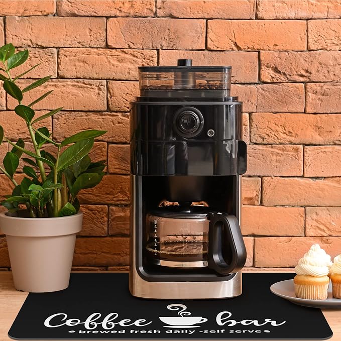 Queekay Coffee Bar Mat for Counter 24" x 16" Absorbent Dish Drying Mat for - Image 7