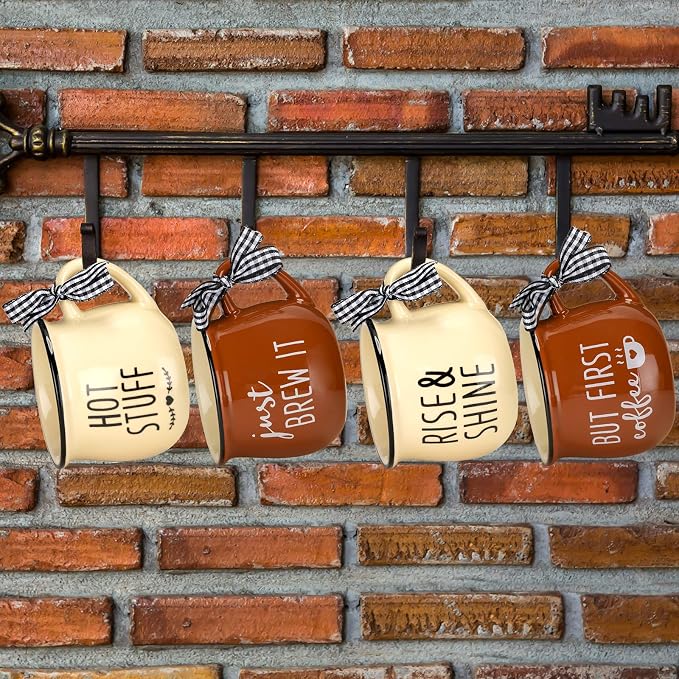 Patelai 4 Pcs Farmhouse Coffee Cups Mini Espresso Cups 5 oz Cute Mugs Set - Image 6