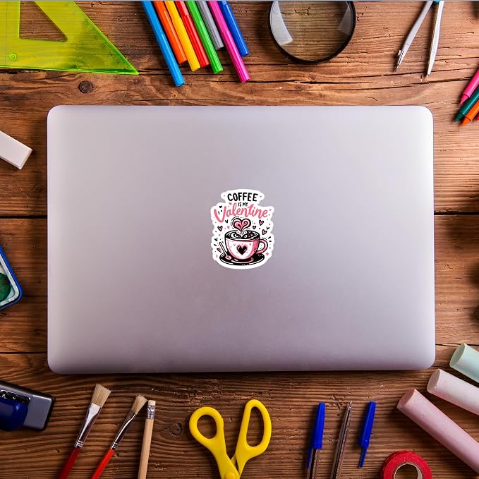 3" Iced Coffee is my love language pink Laminated Laptop Sticker Iced Coffee - Image 3