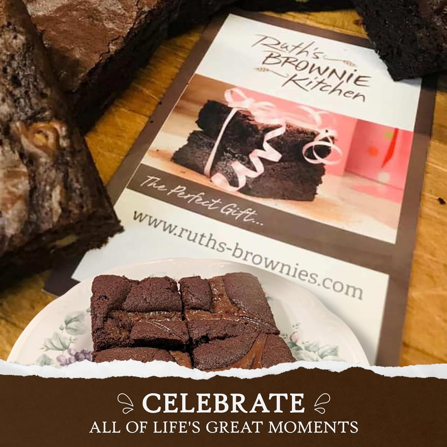Ruth’s Walnut Cake Style Brownies 2 Dozen – Gourmet Baked Treats | Delicious Gift with The Finest Ingredients | Guaranteed to Arrive Fresh