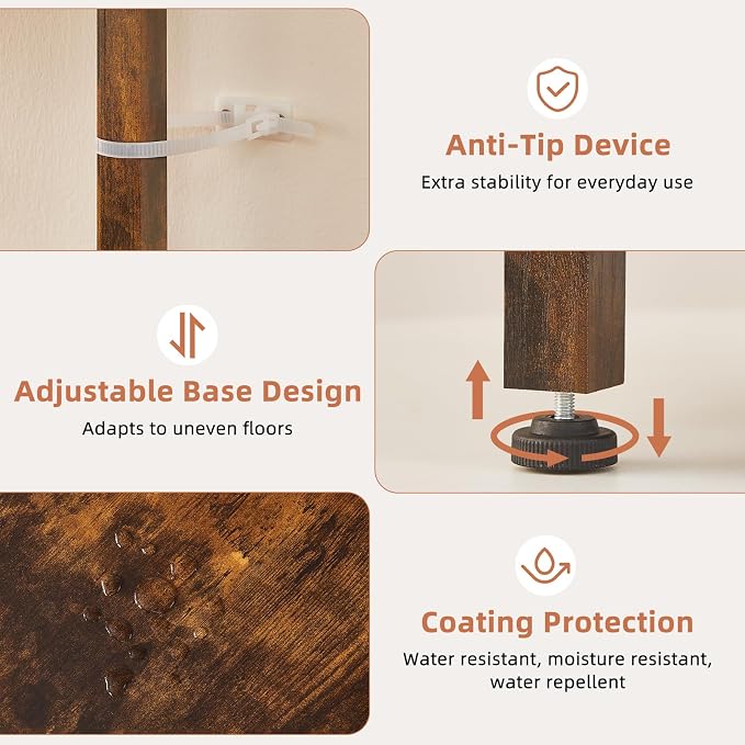 YUFAM 4-Tier Corner Shelf with Sturdy 5-Leg Base, Wooden Corner Bookshelf - Image 3