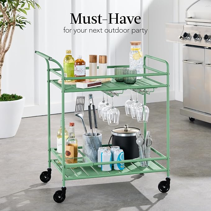 Best Choice Products Rolling Bar Cart, Mobile Home Bar Serving Cart, Serving - Image 3