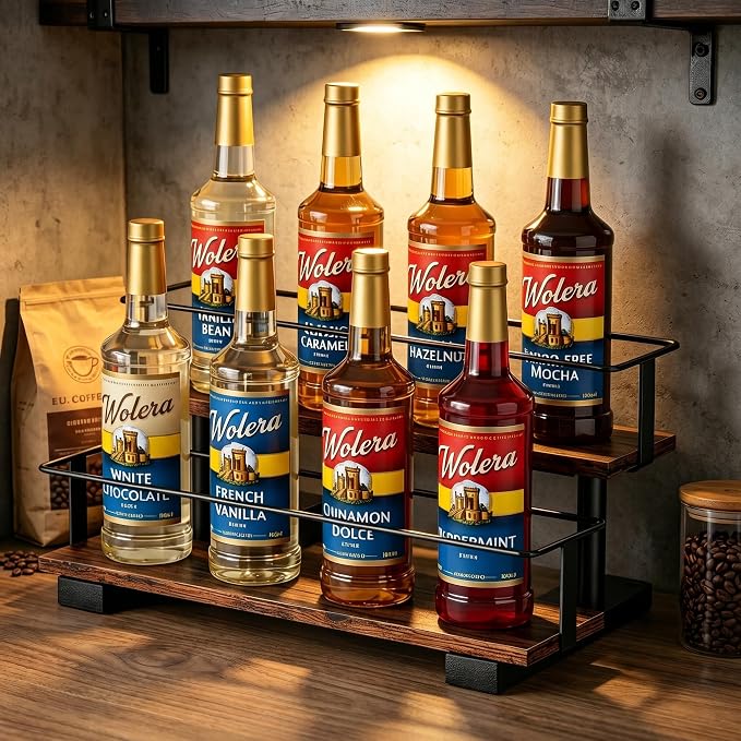 2-Tier Syrup Bottle Holder for Coffee Bar – Sturdy Countertop Organizer Rack - Image 7