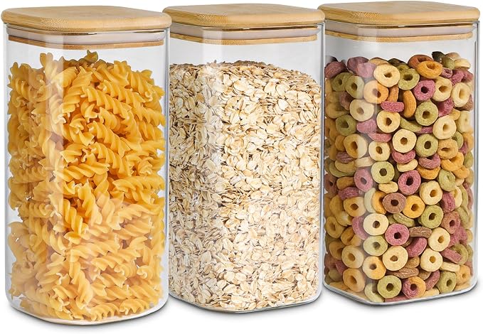 ComSaf 1.6 Qt Square Glass Jars by ComSaf
