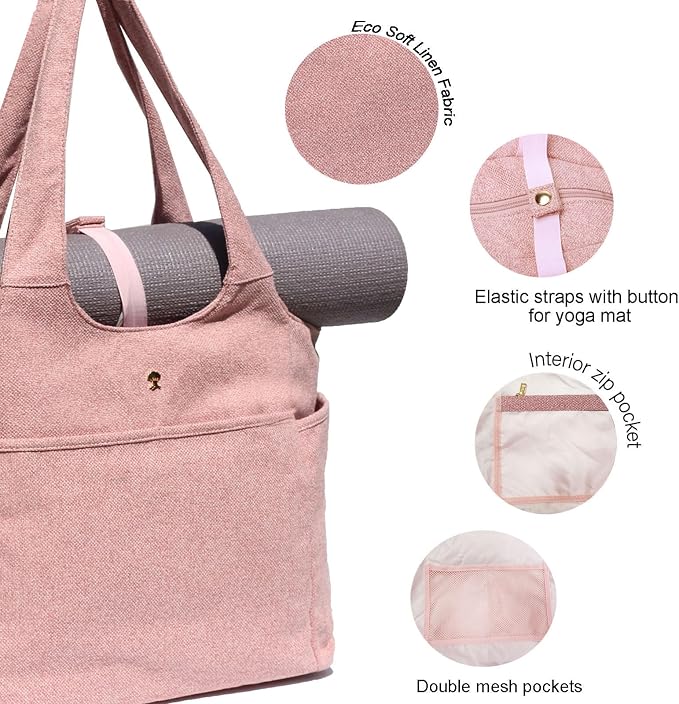 ESVAN Yoga Tote Bag Mat bag Women Shoulder Bags Carryall Tote - Image 3