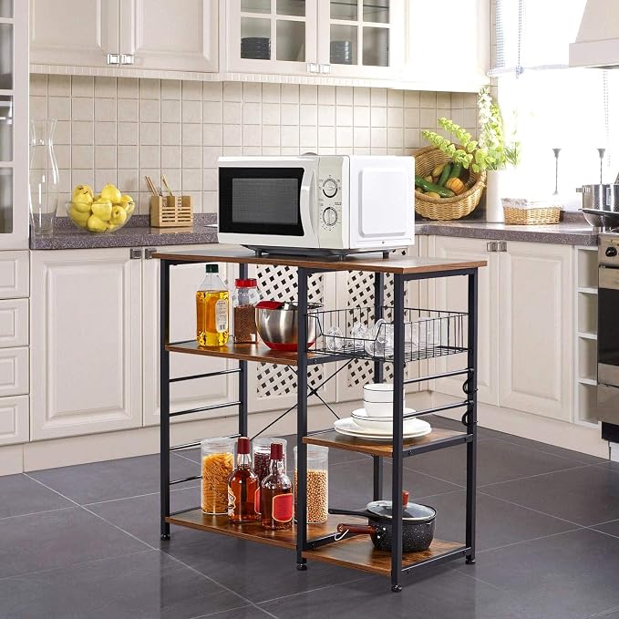 Yaheetech 4-Tier Kitchen Baker's Rack, Coffee Bar Microwave Stand Cart - Image 2