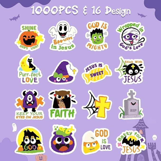 Haooryx Halloween Religious Sticker Rolls - Image 3