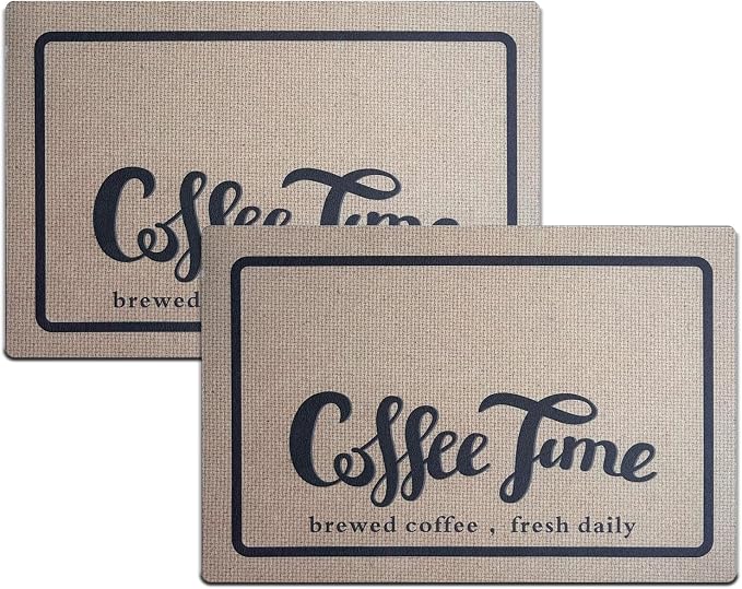 PIGCHCY Coffee Mat 2-Pack, Hide Stain Super Absorbent Dish Drying Mat, by PIGCHCY