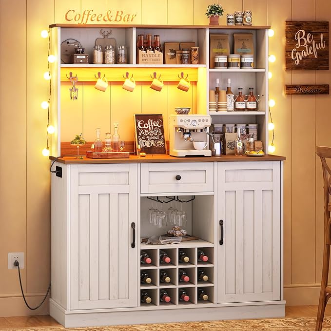 Large Farmhouse Coffee Bar Cabinet - Image 9
