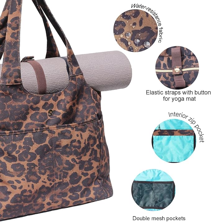 ESVAN Yoga Tote Bag Mat bag Women Shoulder Bags Carryall Tote - Image 3