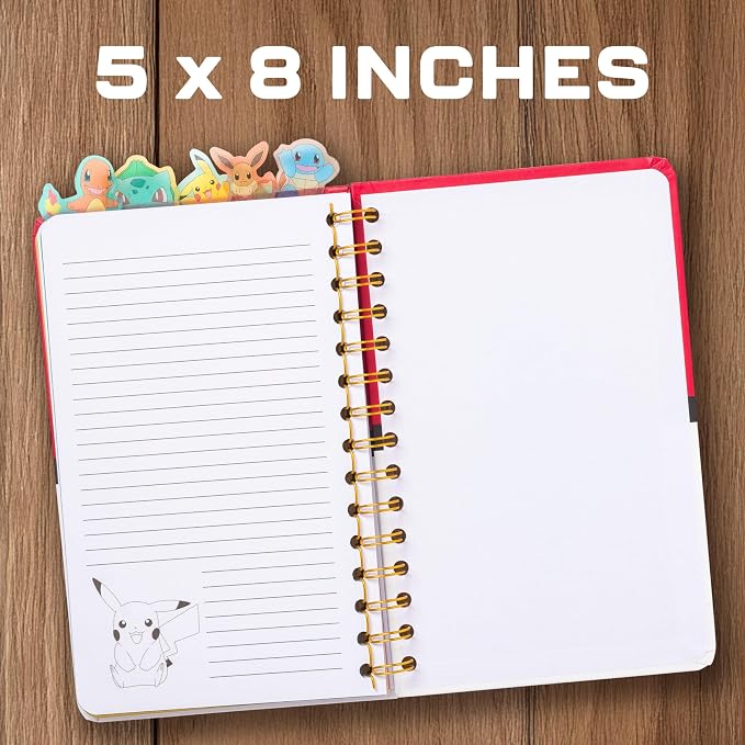 Silver Buffalo Pokemon Pokeball Starters Spiral Tabbed Notebook, 8 x 5 Inches - Image 4