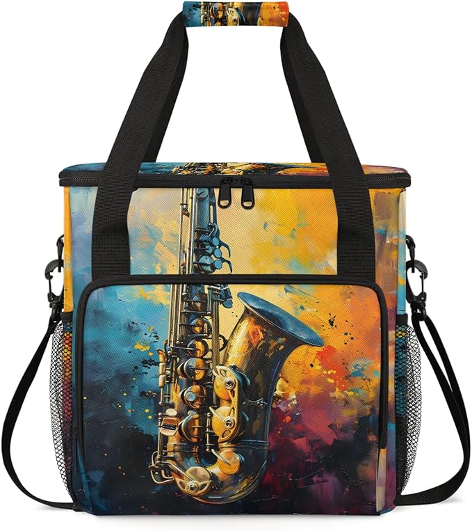 Music Saxophone Coffee Maker Carring Bag, Large Insulated Storage Organizer by Home