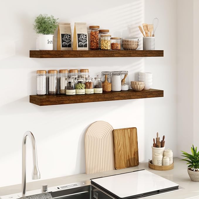 Fun Memories Floating Shelves for Wall, 40Inch Floating Shelves Set of 2 - Image 4