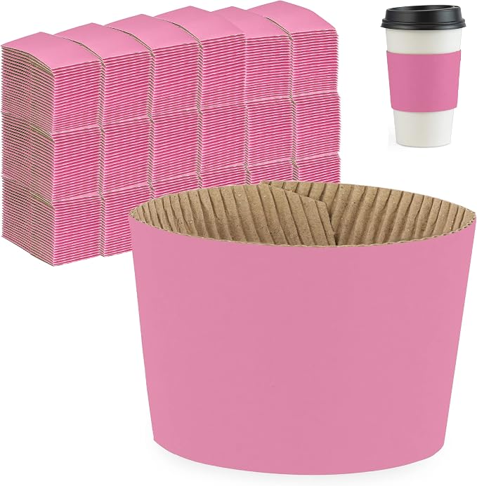 FMP Brands Pink Coffee Cup Sleeves Disposable by FMPBrands
