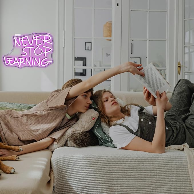 Looklight Never Stop Learning Neon Sign, Letters Neon Light Sign - Image 7