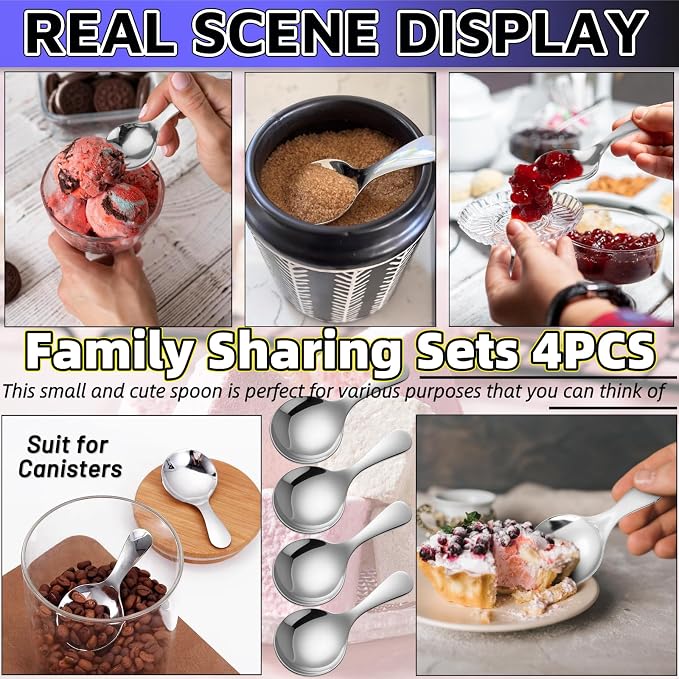 Mini Scoop Spoons 4PCS，Mini Scoops - Image 5