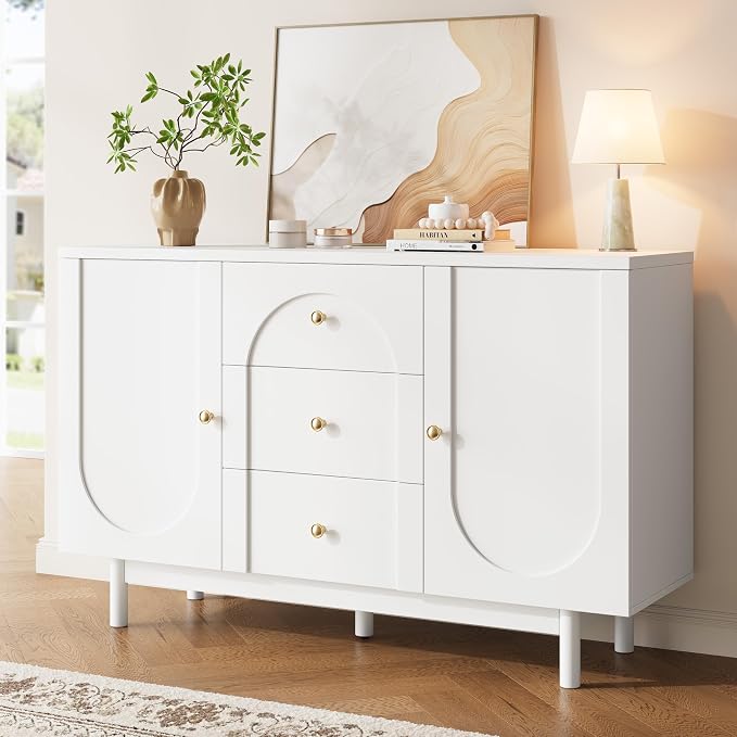 Buffet Cabinet with Drawers, Modern Coffee Bar Station Kitchen Table by Unknown
