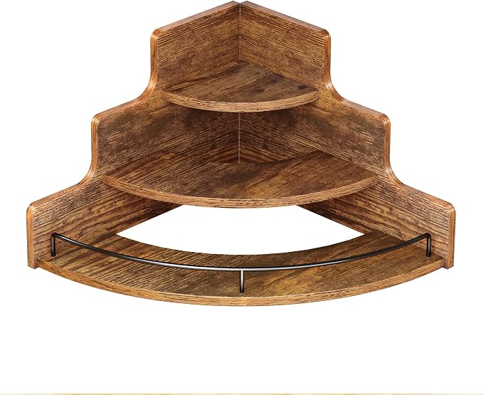 KLM Liquor Bottle Display Corner Shelf, Coffee Syrup Rack Organizer, 3 Step - Image 9
