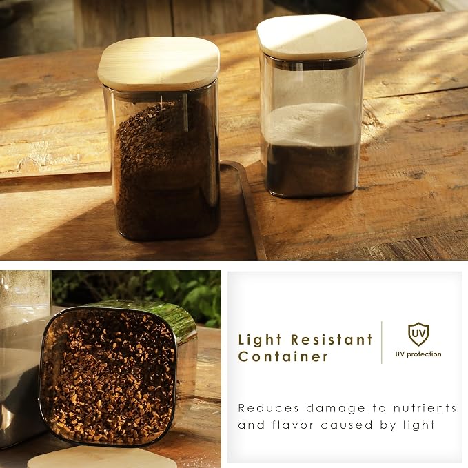 LIBWYS 4-Pack Anti-UV Square Glass Storage Jars - Image 3