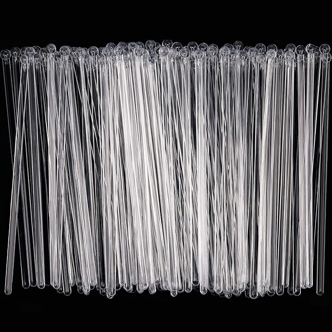 Honoson 100 Pcs Clear Swizzle Sticks Ball Head Stirrer Disposable Plastic Round - Image 3