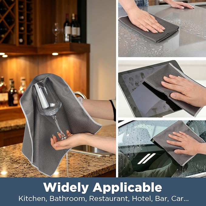 SINLAND Microfiber Glass Polishing Cleaning Cloths Fish Scale Cloth Wipes - Image 7