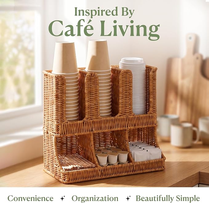 Cantalop Cup and Condiment Holder, Coffee Station Organizer - Image 4