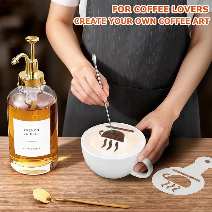 Coffee Syrup Dispenser for Bar, Glass Syrup Bottle - Image 3