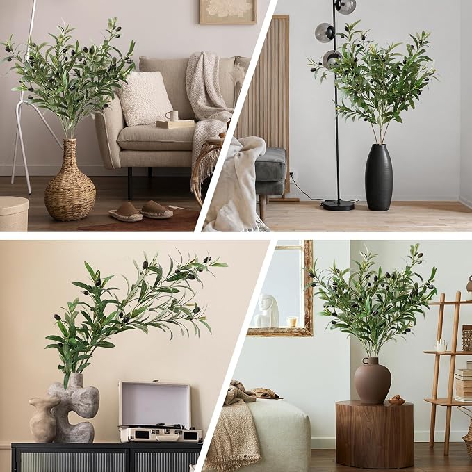 Leftover 4 Pcs 33.4'' Faux Tall Olive Branches - Image 6
