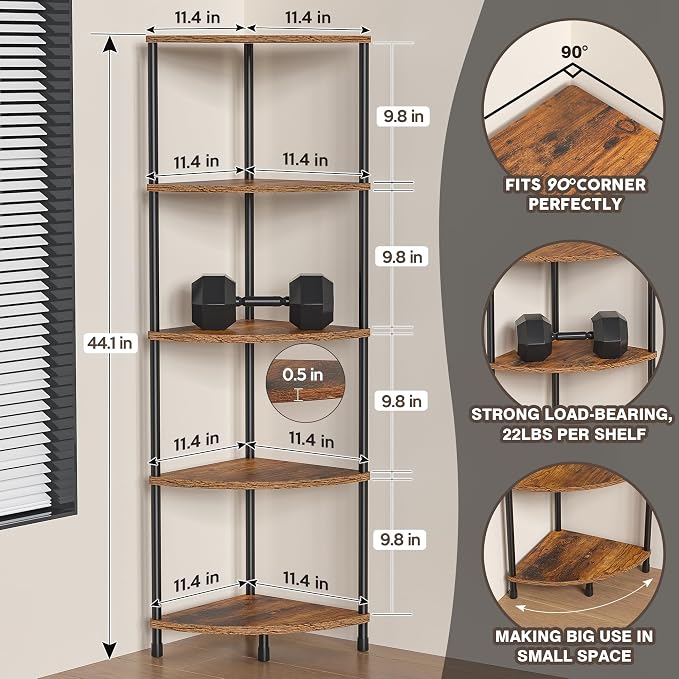 Corner Plant Stand Shelf, 5 Tier Tall Shelf Plant Stand - Image 2