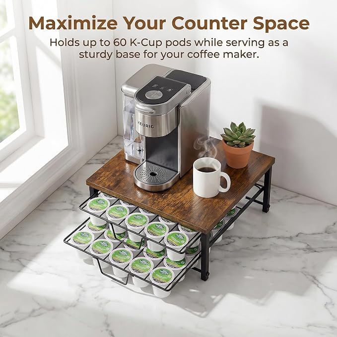 2 Tier Coffee Pod Drawer, 60 Capacity Coffee Capsule Storage Organizer Holder - Image 7