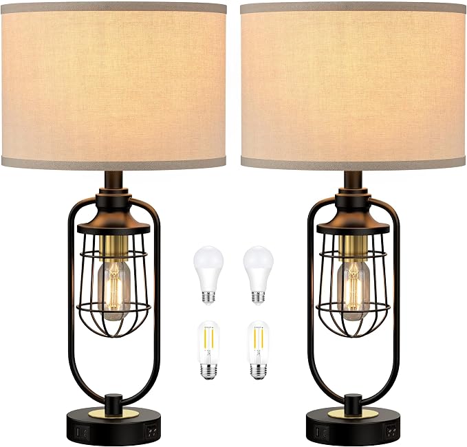 Table Lamps for Living Room Set of 2, Farmhouse Lamps for Night Stands - Image 7