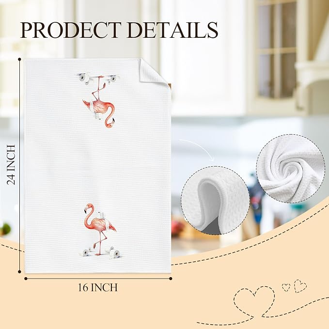 Funny Flamingo Bathroom Hand Towels, Flamingo Lover Gifts, Humor Bathing - Image 7