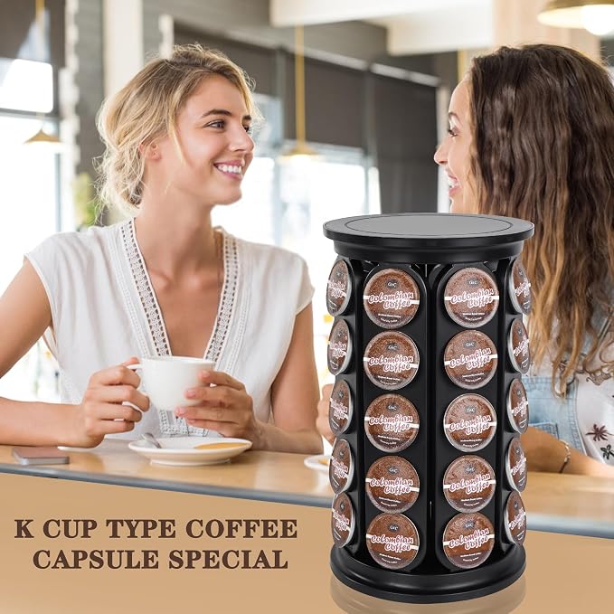 Coffee Pod Holder, Holds 40 K Cup Coffee Capsules, Large Capacity Round - Image 6