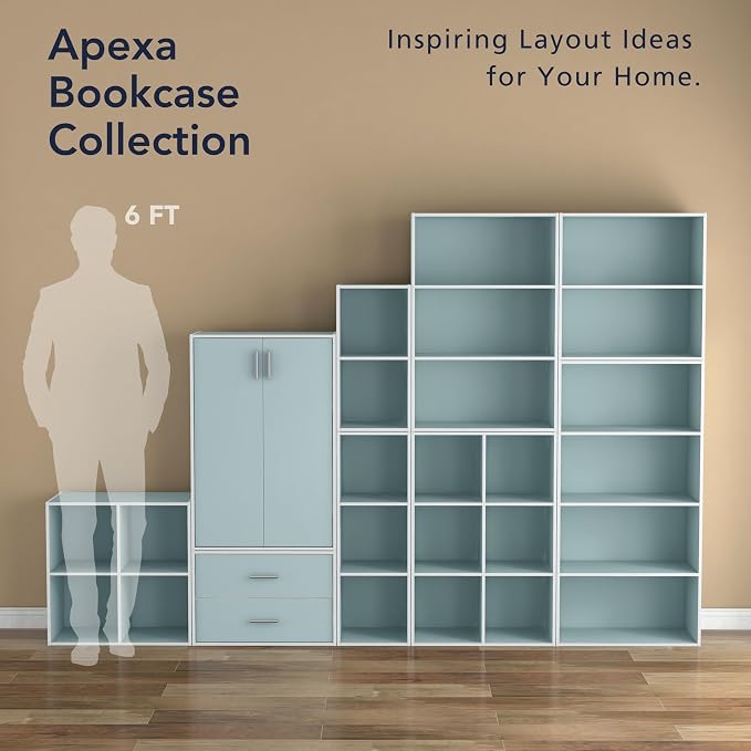 Homes: Inside + Out Apexa 6-Cube Storage Organizer Shelves, Stackable Wood - Image 9