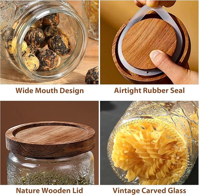 4-Pack 24 OZ Vintage Glass Jar - Image 4