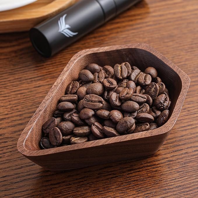 Walnut Coffee Bean Dosing Cup and RDT Spray Bottle, Wooden Espresso Dosing - Image 4