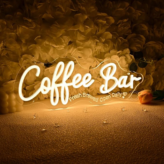 Britrio Coffee Bar Neon Sign for Home Coffee Station Kitchen Wall Decor LED by Britrio