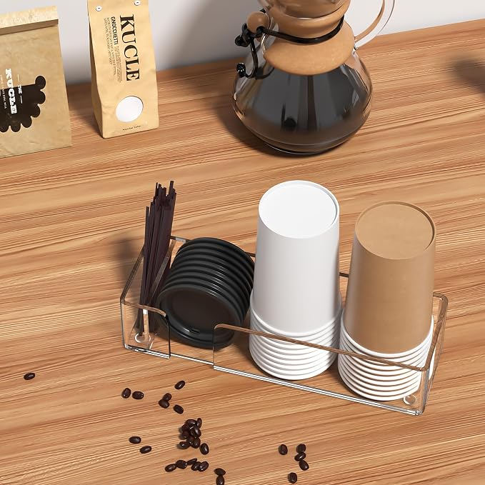 Coffee Bar Accessories and Organizer, Disposable Cup Holder - Image 2