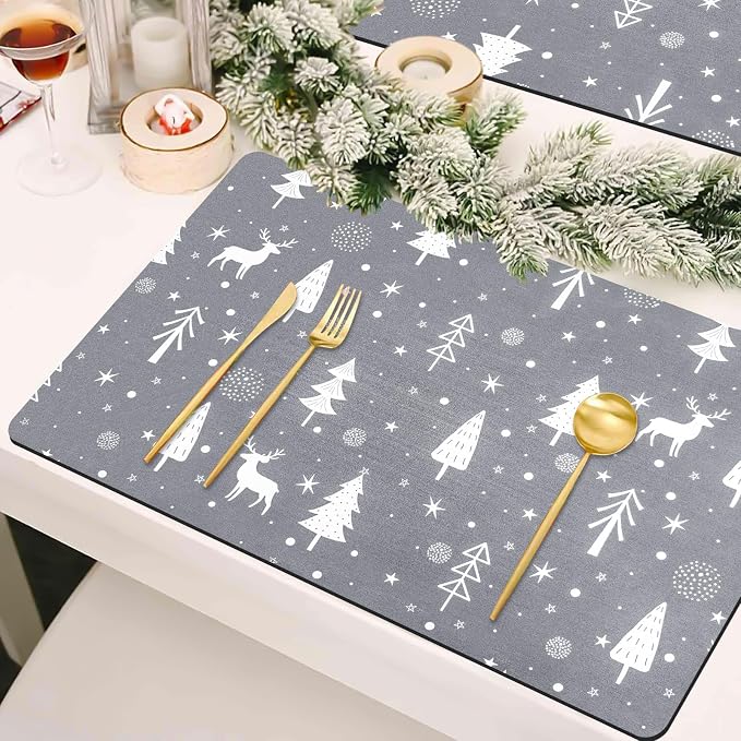 Christmas Dish Drying Mat, Super Absorbent Coffee Mats Fits Under Coffee Maker - Image 6