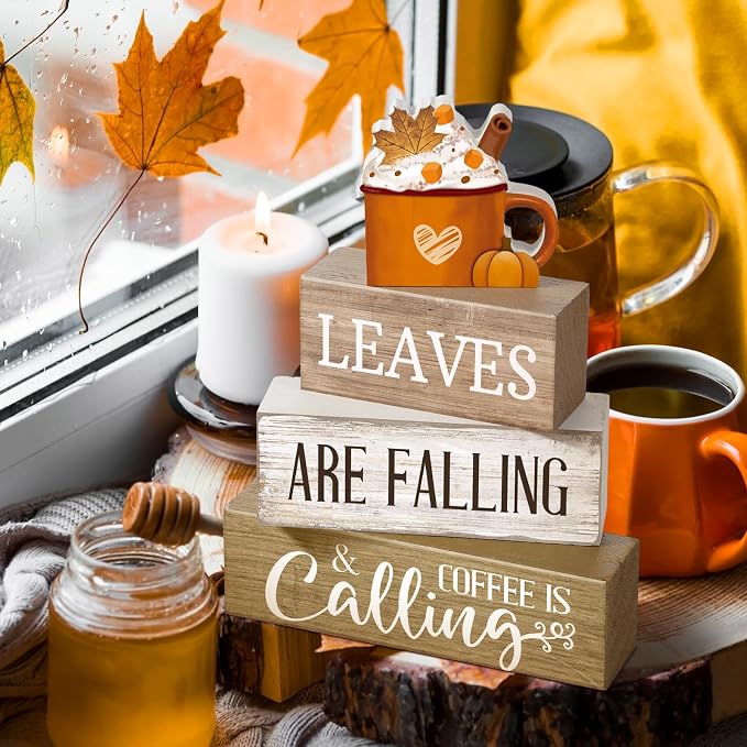 Lineshading 4 Pcs Fall Coffee Table Decorations Fall Decor - Image 6
