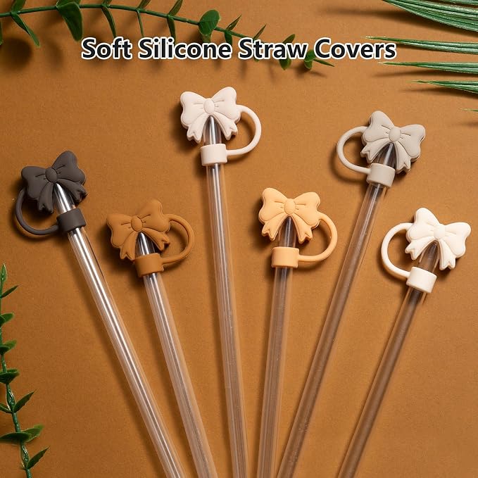 6PCS Bow Straw Toppers, Cute Straws Covers - Image 6