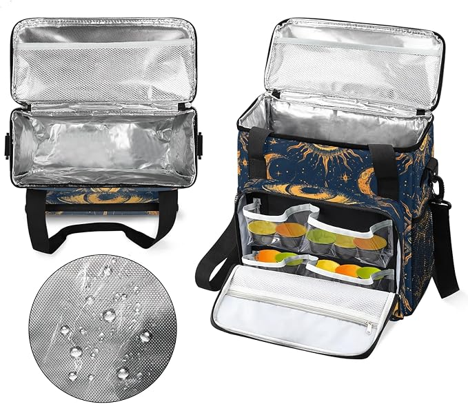 Boho Moon Coffee Maker Carring Bag, Large Insulated Storage Organizer Case Tote - Image 3