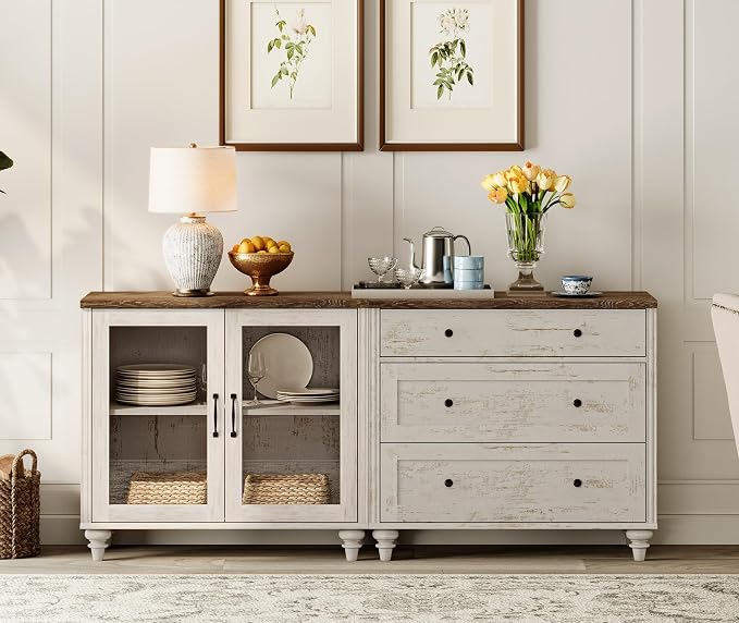 WAMPAT Farmhouse Sideboard Buffet Cabinets by WAMPAT