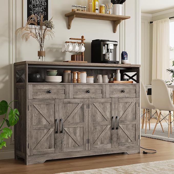 FiveWillowise 51" Farmhouse Buffet Sideboard by FiveWillowise