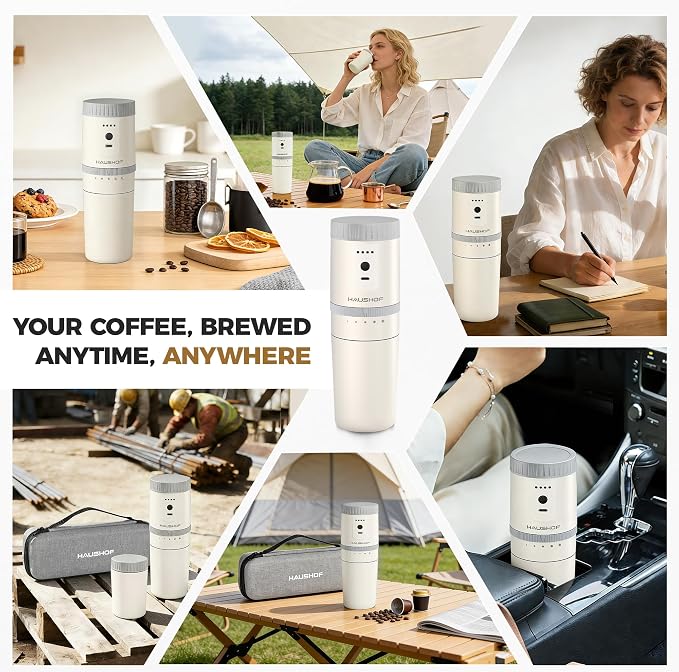 HAUSHOF Portable Coffee Grinder, Camping Coffee Makers, Portable Burr Coffee - Image 9