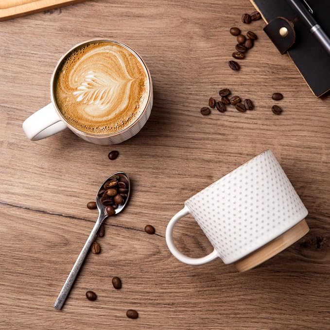 GBhome 15OZ Stackable Coffee Mugs, Ceramic Coffee Mugs - Image 2