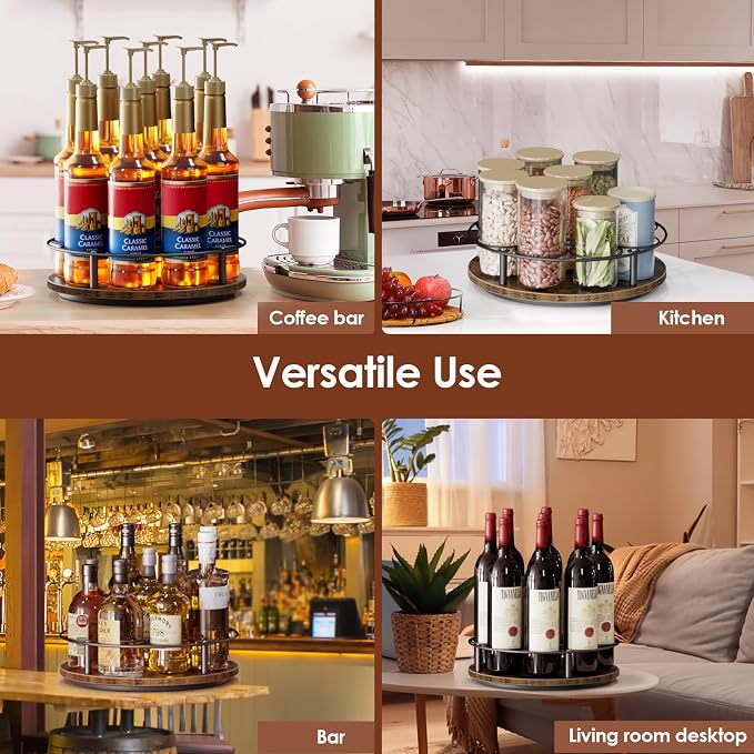 Nuovoware 9 Bottles Rotating Coffee Syrup Rack, Coffee Syrup Rack Organizer - Image 6